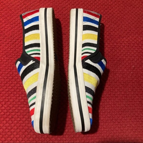 KATE SPADE + KEDS Sz 8 Collab Slip on Colourful  Stripe Sneaker Shoes - Picture 10 of 10